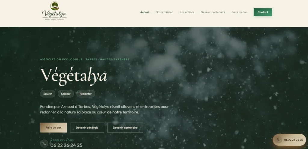 Site Végétalya réalisé par FT Studio
